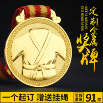 Champion trophy customized creative gold-plated metal medal customized production lettering taekwondo martial arts sports competition award