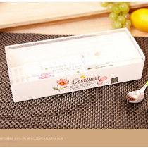 Korean original clothing imported cosmos plastic rectangular spoon chopstick case chopstick cage split clean spoon chopstick box 1P