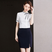 Professional shirt set female enterprise white collar workplace shirt suit dress two-piece set hotel front desk reception work clothes