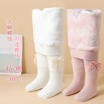 Girls pantyhose winter style garnter thickened newborn child beating bottom sock pants girl baby integral suede one-piece pantyhose