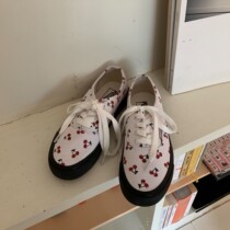 Canvas shoes female students Korean summer wild cherry ins small white shoes Net Red low top 2019 new womens shoes tide