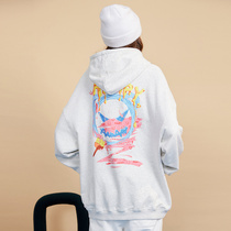 NO1DARA personalized print pattern hooded sweater men and women wear Tide brand autumn thin 2021 couple coat