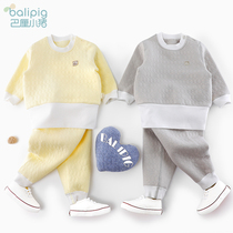 baby underwear suit spring pure cotton baby clothes spring autumn split men 6 months 3 padded children's pajamas winter