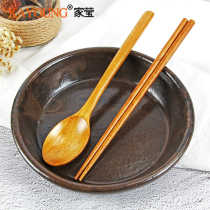 Korean style Kayoung wooden spoon chopstick adult cutlery spoon chopstick combined portable cutlery adult spoon chopstick combined cutlery