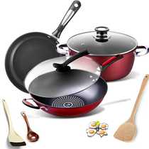 (Diamond non-stick three-piece set) pot set combination non-stick pot kitchen gas induction cooker Universal