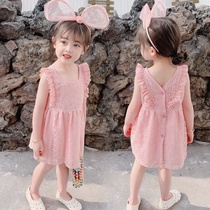 Baby girl lace dress summer dress 2020 new girl Korean version of foreign style sleeveless princess dress little girl skirt