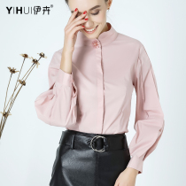 Pink Shirt Woman Shirt Large Yard Collar Display Slim pro small Fragrant Wind Commuter Blouse cotton Long sleeves Ocean Gas Ol Spring Dress