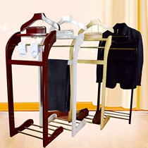 Hanger Floor-to-ceiling coat rack Bedroom hotel hanger storage and finishing rack Household clothes rack Solid wood shelf