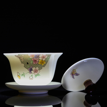 Ceramic Three Cain Bowl LOGO Gift Customization Company Activity Accompanied Hand Gift Wedding Birthday Gift Puer Tea Maker