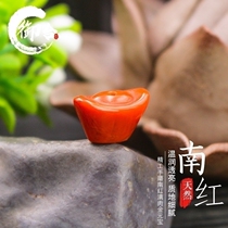 Natural Liangshan Jiukou South red Manau full meat engraving gold Yuanbao bracelet accessories Star moon Bodhi Buddha Everest Cloud