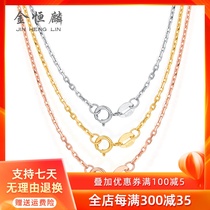 18K gold necklace gold cross chain rose gold choker element chain with pendant platinum color gold necklace female