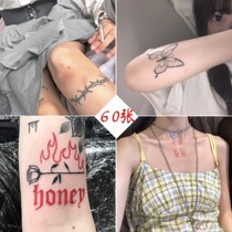 Butterfly tattoo stickers personality dark tattoo stickers female love flame waterproof durable stickers collarbone Japanese sexy