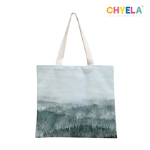 Literary and fresh Mori freehand landscape illustration canvas bag shoulder environmental shopping bag creative custom gift AY5