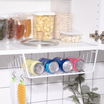 Japanese-style punch-free kitchen cabinet hanging storage basket rack bathroom dormitory bedside storage artifact