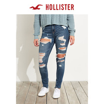 Hollister classic fashion stretch high waist double tight ripped jeans women 301338-1