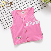 Shuai Deer Spring and Autumn new childrens cotton double layer waistcoat spring and autumn vest baby horse clip waistcoat 66-110