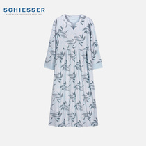 Schiesser Shu Ya family clothes women cotton modal nightdress long sleeve long dress pajamas 2021 new autumn