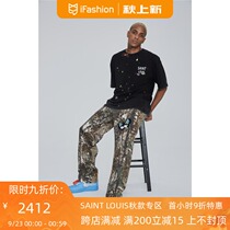 2ccm SAINT LOUIS WANG Jiaer same tree pattern camouflage butterfly embroidered trousers