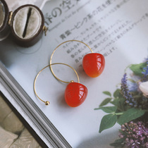 s925 Silver Needle Earrings 2020 New Tide Cherry Carts Pints Resin Earrings Temperament Brief About 100 Hitch Spikes