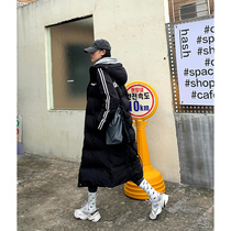 DREAM SEVEN77 black bread clothing Korean version loose women sports wind long dress with cap cotton clothing cotton jacket