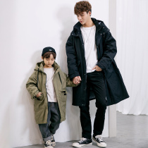Boys down jacket long Children girls zhong da tong fitted removable liner 2 piece ensuite winter coat