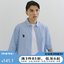 SAMESAME22SS Summer cityboy loose striped shirt male short sleeve thin breathable Japanese coveting lining clothing