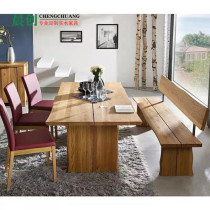 Ash wood dining table and chair combination natural edge creative retro log kung fu tea table office meeting negotiation table