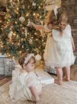 Daddys home American Maison New Girl Super Fairy Butterfly Bow Short - sleeved Dress Packed