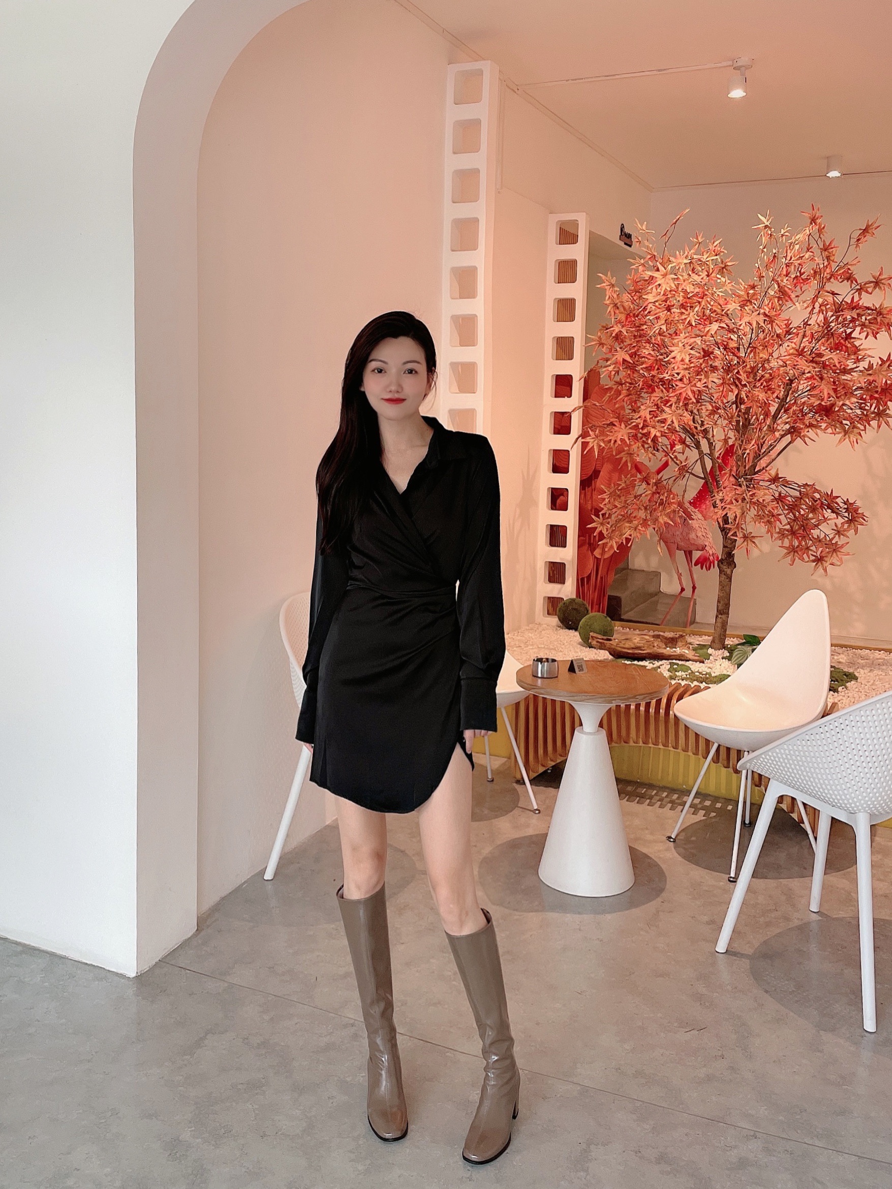 biiya比雅独立工作室 不过膝长筒靴高筒骑士女靴