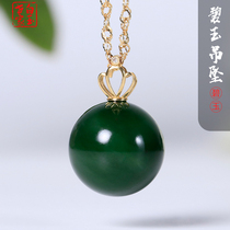 White Yusei family and Tian jade 18K gold inlaid with jade pearl pendant ladys jade jade jade pendant female jade jade pendant
