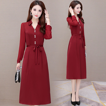 Long sleeve one-piece dress woman 2021 Spring and autumn season new body display slim cover for a long period of pure color dresses