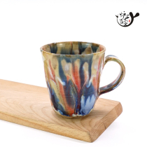 Japanese imported Changshu Hagi Oda Mitsuji three-color pottery mug coffee Japanese tableware paper box