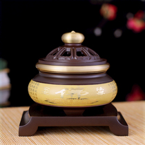 Yuantong Buddha Taiwan copper incense burner sandalwood stove incense home indoor offering Buddha worship tea ceremony home Aroma Burner