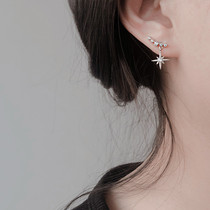 Light curved earrings 925 sterling silver exquisite short earrings simple Joker Korean earrings temperament earrings