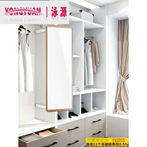 Flip the inner wall Wall wardrobe mirror Built-in double door push-pull invisible telescopic silver mirror removable thickening