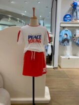 Peacebird childrens clothing mini peace2020 summer girls fashion short-sleeved T-shirt F7DAA2953