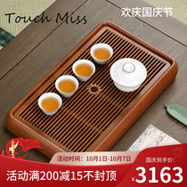 TOUCH MISS dry bubble disk electric wooden tea tray Home Office water drainage small tea table simple tea set tray