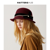 Hat Shihui Hat Women's Autumn and Winter Elegant Little Fragrant Wind Felt Hat Fashion Pot Hat Korean Celebrity Fisherman Hat Top Hat