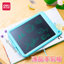 Del 51002 LCD writing board childrens writing board graffiti painting draft electronic drawing board Light Energy small blackboard hand drawing board 10 2 inches home Notes 61 Childrens Day gift