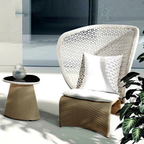 Light luxury rattan outdoor leisure creative rattan chair sofa combination garden courtyard designer hotel restaurant back chair