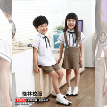 English Breeze Primary School Kids Class Suit School Suit Spring Summer Clothing Short Sleeve Back With Pants Skirt Kindergarten Garden Suit Short Sleeve Shirt
