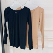 Xixi woman Europe station 2020 Winter new round neck left sleeve mark garu oil coat thermal underwear 41542