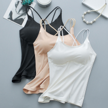 Bra-Top cotton back-wrapped chest chest long bottom underwear anti-light Bra one-piece camisole vest