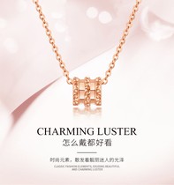Jin Liufu 18K rose gold small waist necklace female K yellow K White neck decoration to give girlfriend wife birthday gift gift