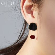 Exaggerated asymmetrical ear jewelry High-grade sense stud earrings Simple cold wind niche sterling silver big earrings Retro port style