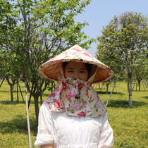 Working in the ground sunscreen hat children outdoor work tea sun rain shawl bamboo hat straw hat