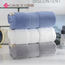 Jielia Hotel big towel cotton wash face household face towel adult cotton water absorbent enlarged face towel 3 Pack