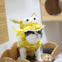 Pet Spring Festival New Year festive cat dragon dance clothes cat New Year cotton suit transformation