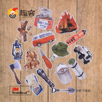 16 camping set luggage suitcase stickers laptop guitar waterproof tide 3m decorative stickers