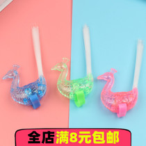 Childrens luminous small toy bracelet ring Peacock finger flashing light night market push micro business activities Small Gifts Wholesale